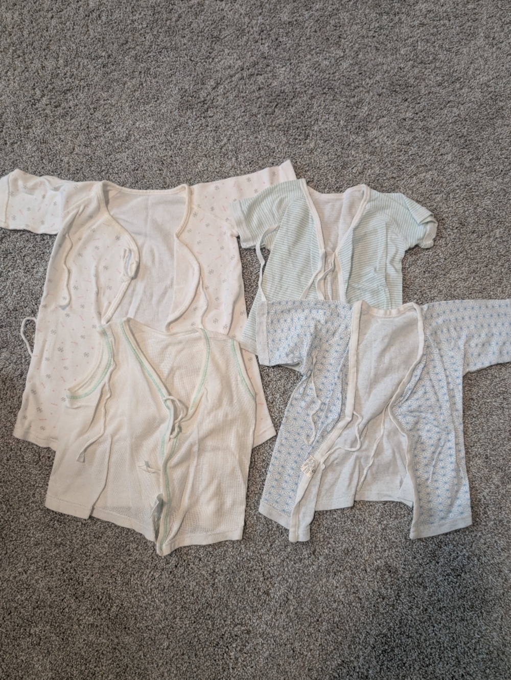 Japanese Neutral Baby Kimono Tops - Set of 4